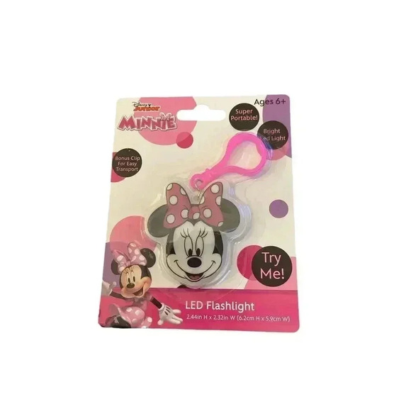 📀 Minnie Mouse Bright LED Clip-on Flashlight- NEW - Picture 1 of 2